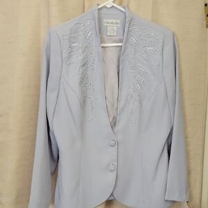 NWT Vintage Sky Blue Blazer W/ Embroidery *look*